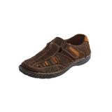 Men's Propét Nubuck Leather Fisherman Sandals, Coffee Brown 14 M Medium