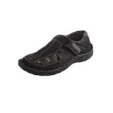 Men's Propét Nubuck Leather Fisherman Sandals, Black 9.5 W Wide