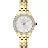 Seiko Women's Crystal Bezel Stainless Steel Watch - SUR394, Size: Small, Gold