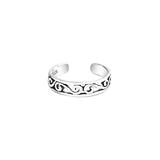 Bling Jewelry Women's Toe Rings Silver - Sterling Silver Cut-Out Celtic Swirl Filigree Adjustable Toe Ring