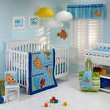 Disney Bedding | Finding Nemo Wavy Days 5pc. Crib Bedding Set | Color: Blue/Orange | Size: Stanndard Crib