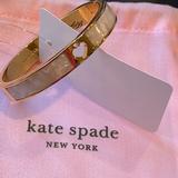 Kate Spade Jewelry | Nwt Kate Spade Hole Punch Spade Hinge Bangle | Color: Gold/White | Size: Os