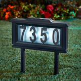 Solar Light House Number Plaque by BrylaneHome in Black Illuminated Address Sign 13" x 17.5" Easy to Read