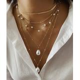 Don't AsK Women's Necklaces Gold - Imitation Pearl & Goldtone Layered Pendant Necklace