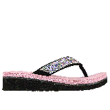 Skechers Girl's S Lights: Vinyasa Sparks - Sunrise Shine Sandals, Black/Pink, Size 2.0