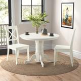 Three Posts™ Gean Solid Wood Dining Set Wood in Brown/White | Wayfair F73DD7E9D7134EC1A09CED63E911460B