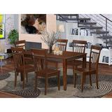 Winston Porter Alingtons 7 - Piece Rubberwood Solid Wood Dining Set Wood in Brown, Size 29.0 H in | Wayfair 4CD84FBC77BC48A68623AE563CE98938