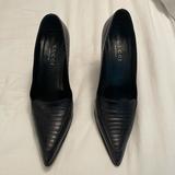 Gucci Shoes | Gucci Vintage Black Leather Pointed Toe Heels | Color: Black | Size: 8.5