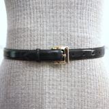 Coach Accessories | Coach Navy Leather Belt With Chrome Buckle | Color: Blue/Silver | Size: 25-29