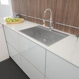 JUNTOSO 33X22 Kitchen Sink Topmount 18 Gauge Stainless Steel Single Bowl Kitchen Sink Basin Stainless Steel in Gray, Size 9.0 H x 33.0 W x 22.0 D in