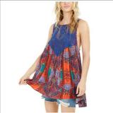 Free People Tops | Free People Count Me In Trapeze Navy Womens Tunic | Color: Blue/Red | Size: M