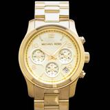 Michael Kors Accessories | Michael Kors Midsize Chronograph Gold Unisex Watch | Color: Gold | Size: 38 Mm