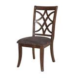 Alcott Hill® Breunig Queen Anne Back Side Chair in Dark Walnut Wood/Upholstered/Fabric in Brown, Size 41.0 H x 21.0 W x 19.0 D in | Wayfair