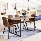 Union Rustic Fitts 31.52" Dining Table Wood/Metal in Black/Brown/Gray, Size 29.55 H x 55.16 W x 31.52 D in | Wayfair
