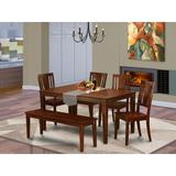 Red Barrel Studio® Jalicia 6 - Person Rubberwood Solid Wood Dining Set Wood in Brown/Red, Size 30.0 H in | Wayfair 8C54FA66D77D47638427364E3A58C65D
