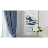 Millwood Pines Misty Mountain Hand Painted Giclee Canvas & Fabric in Blue/Brown/White, Size 36.0 H x 24.0 W x 2.0 D in | Wayfair