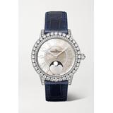 Jaeger-LeCoultre - Dazzling Rendez-vous Moon Automatic 36mm Medium White Gold, Alligator And Diamond Watch - one size