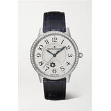 Jaeger-LeCoultre - Rendez-vous Night & Day 34mm Medium Stainless Steel, Alligator And Diamond Watch - Silver