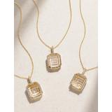 Mateo - Initial 14-karat Gold, Quartz And Diamond Necklace - D