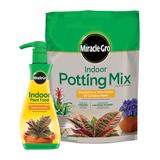 Miracle-Gro Soil - 6-Quarts Indoor Potting Mix & 8-Oz. Indoor Plant Food Set