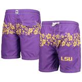 Youth Wes & Willy Purple LSU Tigers Inset Floral Swim Trunk