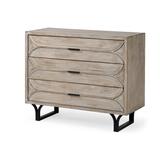 Giselle I 40L x 16W Light Brown Wood 3 Drawer Accent Cabinet - Mercana 68532