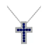 Diamonbliss Created Cross Pendant With Chain, 18 In