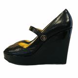 Coach Shoes | Coach Magda Peep Toe Wedge Mary Jane Shoes | Color: Black | Size: 7