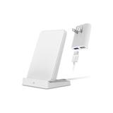 iHome White Airstand 10 Watt Qi Ultra Slim Wireless Charging Stand with AC Pro 3.4 Amp Wall Adapter