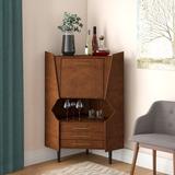 Mercury Row® Silcox Corner Bar Cabinet Wood in Brown/Red, Size 49.0 H x 25.0 D in | Wayfair 31ED7B74DBA6410EA07329E09968BB42