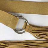 Nine West Accessories | Boho Suede Fringe Tie Belt | Color: Tan | Size: L Xl