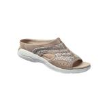 Haband Women's Easy Spirit Traciee 2 Slip-On Sandals, Beige Leopard, Size 8.5 Wide, W