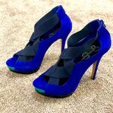 Jessica Simpson Shoes | Jessica Simpson Open-Toe Heels | Color: Blue | Size: 8.5