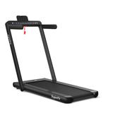 Costway 2-in-1 Electric Motorized Folding Treadmill with Dual Display-Black
