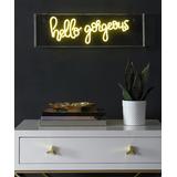 JONATHAN Y Indoor Table Lamps Yellow - Yellow 'Hello Gorgeous' USB-Operated LED Neon Box Light