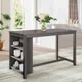Gracie Oaks Counter Height Rustic Farmhouse Dining Room Wooden Bar Table, Gray Wood in Brown/Gray, Size 36.0 H x 60.0 W x 30.0 D in | Wayfair