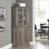 Millwood Pines Enclosed China Cabinet Wood in Gray, Size 69.0 H x 35.0 W x 15.5 D in | Wayfair DB583112A14A435884EEBD8830FF0BBD