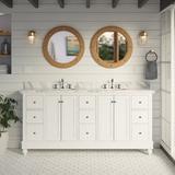 Lark Manor™ Aguilera 72" Double Bathroom Vanity Set Marble, Solid Wood in White, Size 72.0 W x 23.0 D in | Wayfair B360E14F36A447E0B0D84870CE9B00E8