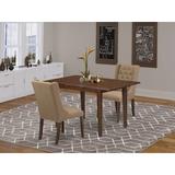 Winston Porter Aggappe Butterfly Leaf Rubber Solid Wood Dining Set Wood/Upholstered Chairs in Brown, Size 30.0 H in | Wayfair