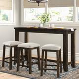 Three Posts™ Kentwood Multi-purpose 4 Piece Dining Set Wood/Upholstered Chairs in Brown/Gray, Size 36.0 H in | Wayfair