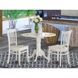 Alcott Hill® Maytham 3 - Piece Drop Leaf Solid Wood Dining Set Wood in White | Wayfair DE4C4ED7BFEF4A9382C4799940BD53DB