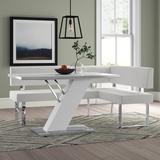 Wade Logan® Ondina 2 Piece Breakfast Nook Dining Set Wood/Metal/Upholstered Chairs in Brown/Gray/White, Size 29.72 H in | Wayfair