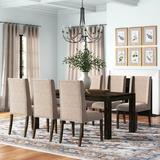 Three Posts™ Geib Rubber Solid Wood Dining Set Wood/Upholstered Chairs in Brown, Size 30.0 H in | Wayfair B43F7E173945477A853EDDAC977A5BB1