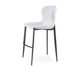 Upper Square™ Albert Upholstered Bar & Counter Stool Leather/Metal in White, Size 36.0 H x 20.0 W x 18.0 D in | Wayfair