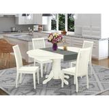 Three Posts™ Gebhard Extendable Rubberwood Solid Wood Dining Set Wood in White | Wayfair 265C60B9BC6445C696FCD435BEEDE372