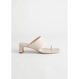 Thong Strap Leather Mule Sandals - White - & Other Stories Heels