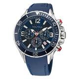 Nautica Men's Nst Chronograph Stainless Steel And Silicone Watch Multi, OS