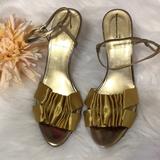 J. Crew Shoes | J.Crew Metallic Satin Golden Yellowgreen Sandals | Color: Gold/Green | Size: 8