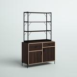 Mercury Row® Heinz China Cabinet Wood in Black/Brown/Gray, Size 70.75 H x 43.0 W x 18.0 D in | Wayfair FD42A53522DE4E93A27DC683D9D39F00