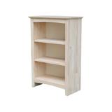 Millwood Pines Rondelle Solid Wood Standard Bookcase Wood in Brown/White, Size 36" H x 24" W x 12.3" D | Wayfair E2F6DDBFC6154555AB5D84C3D48CEA37